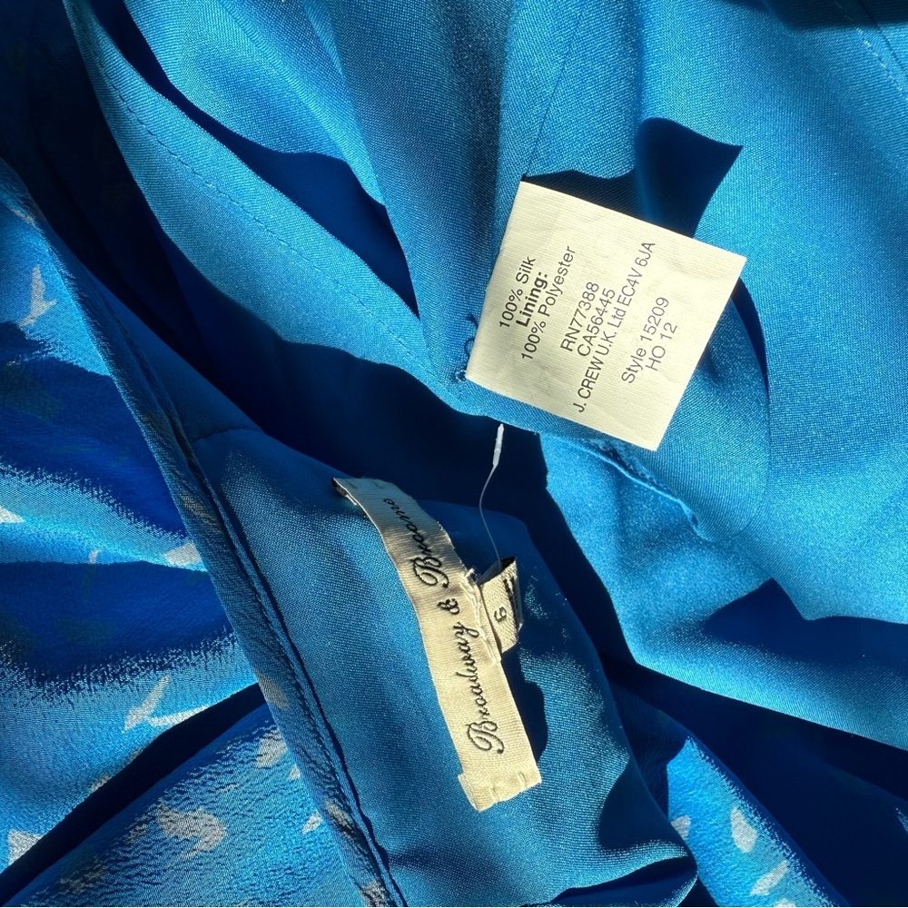Madewell Silk Broadway & Broome Blue Long Sleeve Mini Dress Sundress Size 6 - Picture 8 of 9